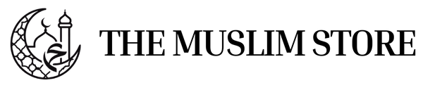 Logo of 'The Muslim Store' with a stylized crescent moon and star on a white background.